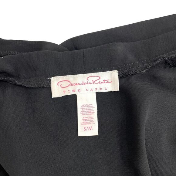 Oscar de‎ La Renta Pink Label Lace Embroidered Robe Chemise Set Sz S/M black - Picture 12 of 12